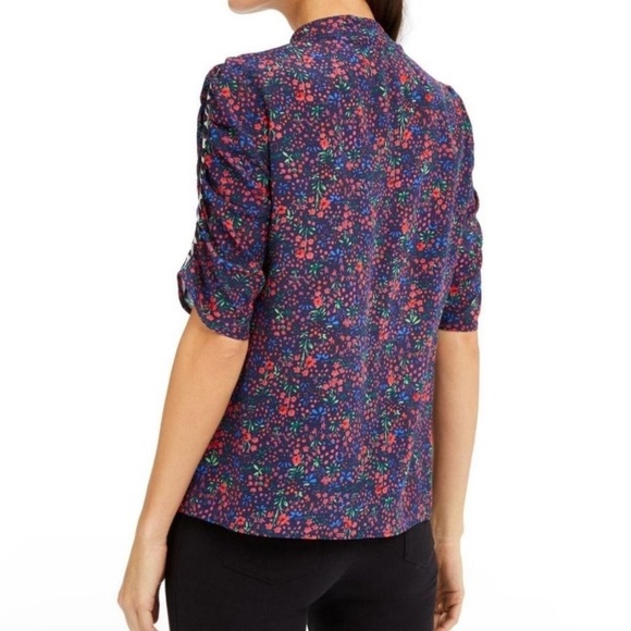 Nanette Lepore Ditzy Combo Silk Top Floral Animal Print Size 4 - Picture 8 of 8